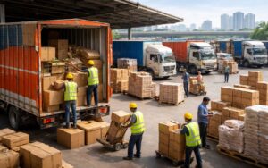 Part truckload logistics operations at an Indian e-commerce distribution hub